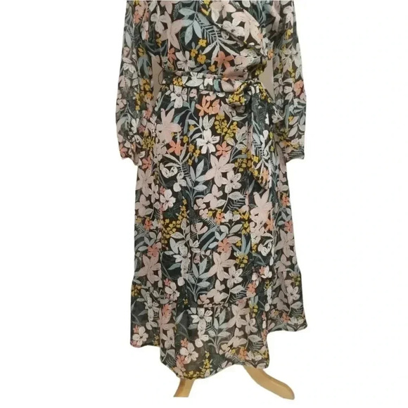 {Robert Louis} Floral Print Belted Faux Wrap Dress - Picture 5 of 15